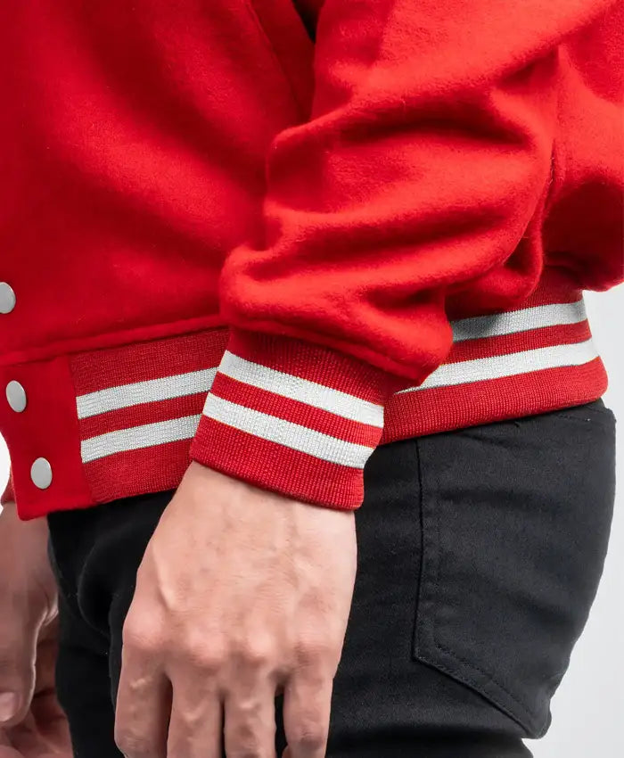 Mondor Red Wool Varsity Jacket - Recreated Inspired Edition