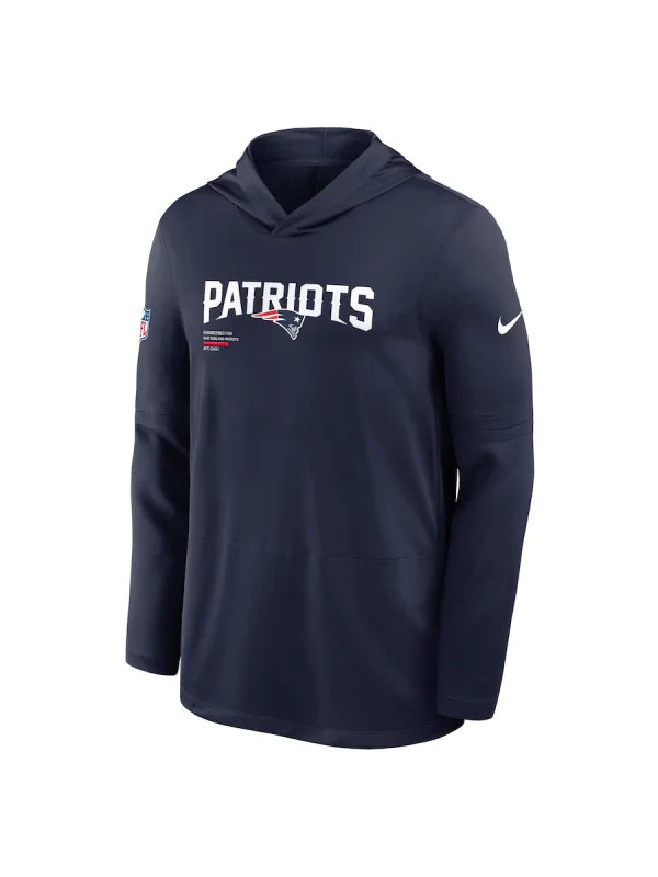 New England Patriots Sideline Performance Long Sleeve Hoodie - Recreated Inspired Edition T-Shirt