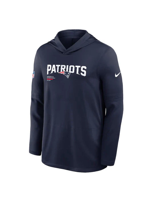 New England Patriots Sideline Performance Long Sleeve Hoodie - Recreated Inspired Edition T-Shirt
