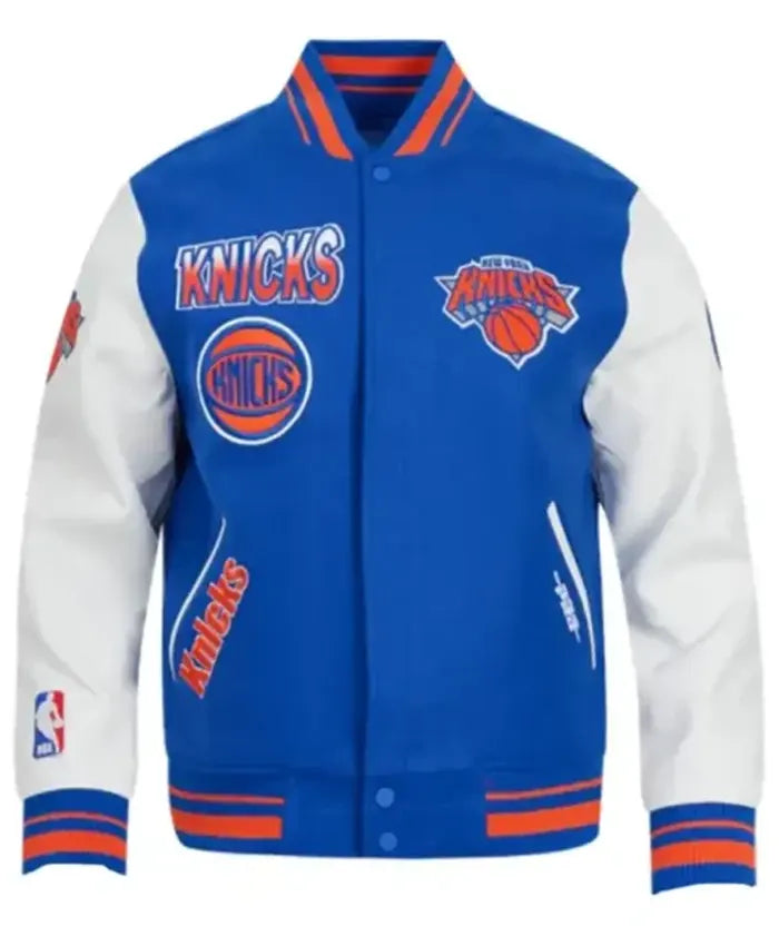 New York Knicks Turn It Up Varsity Jacket - Recreated Inspired Edition