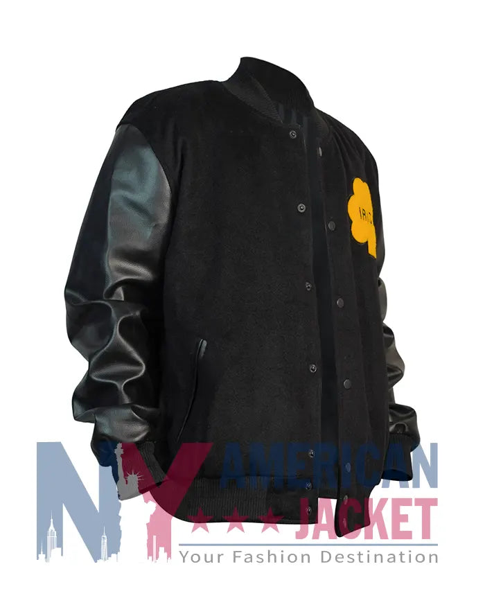 Notre Dame Rudy Irish Black Varsity Bomber Jacket