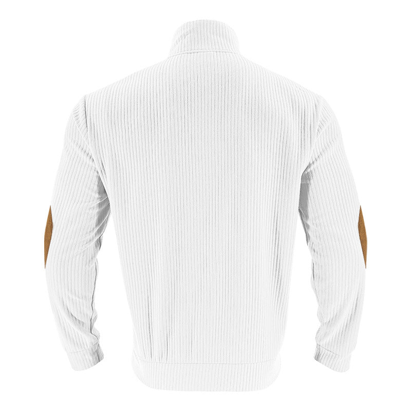2025 Cross-Border Men's Clothing Amazon Heavyweight Jacquard Men's Sweatshirt Autumn and Winter Slim Fit Stand Collar Long Sleeve Pullover Sweatshirt for Men