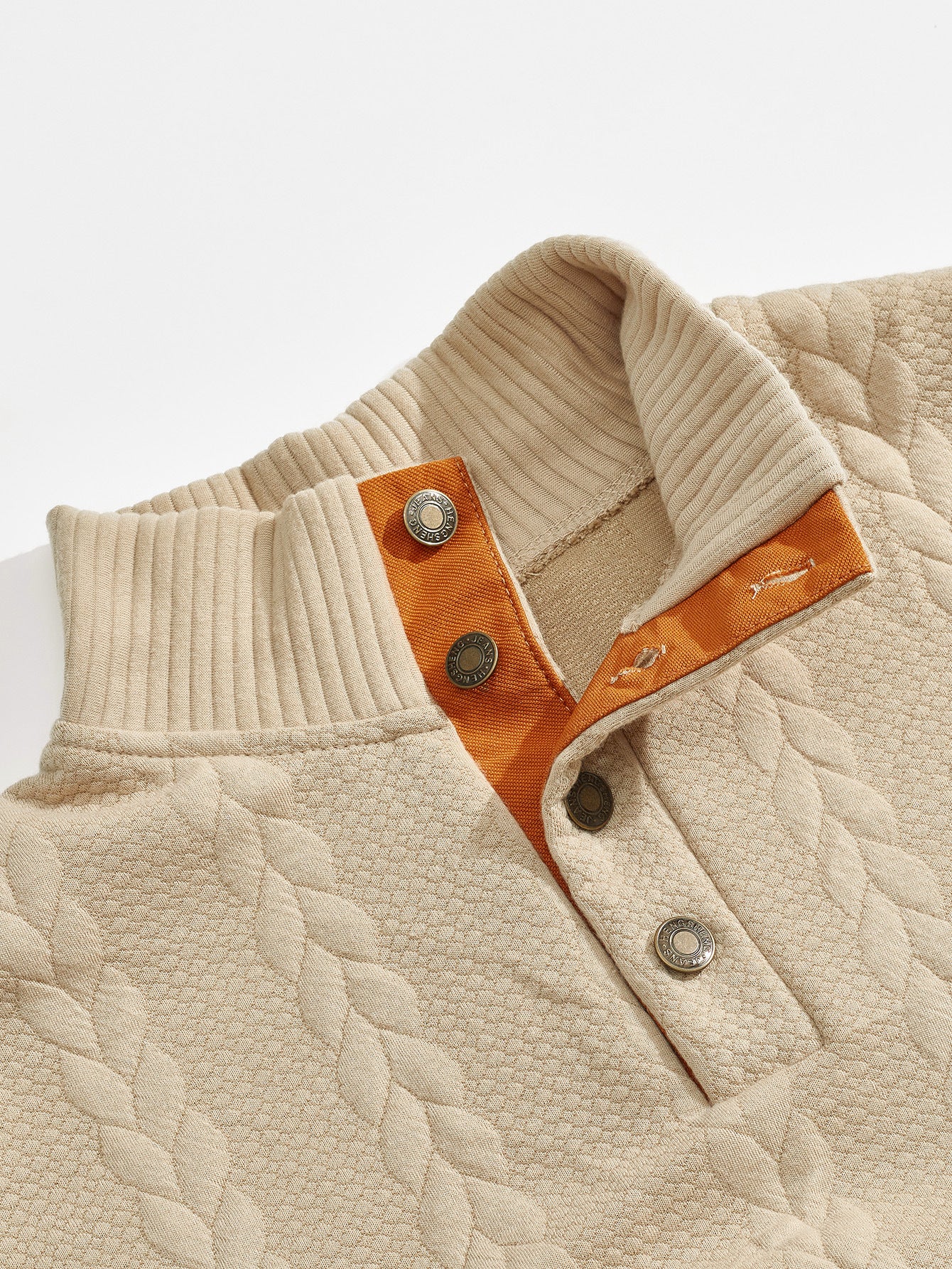 2025 Cross-Border Men's Clothing Amazon Heavyweight Jacquard Men's Sweatshirt Autumn and Winter Slim Fit Stand Collar Long Sleeve Pullover Sweatshirt for Men