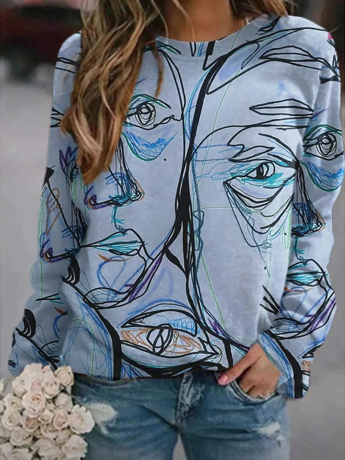 2026 Amazon Aliexpress Wish Cross-Border Hot-Selling Round-Neck Long-Sleeved Women's Sweatshirt