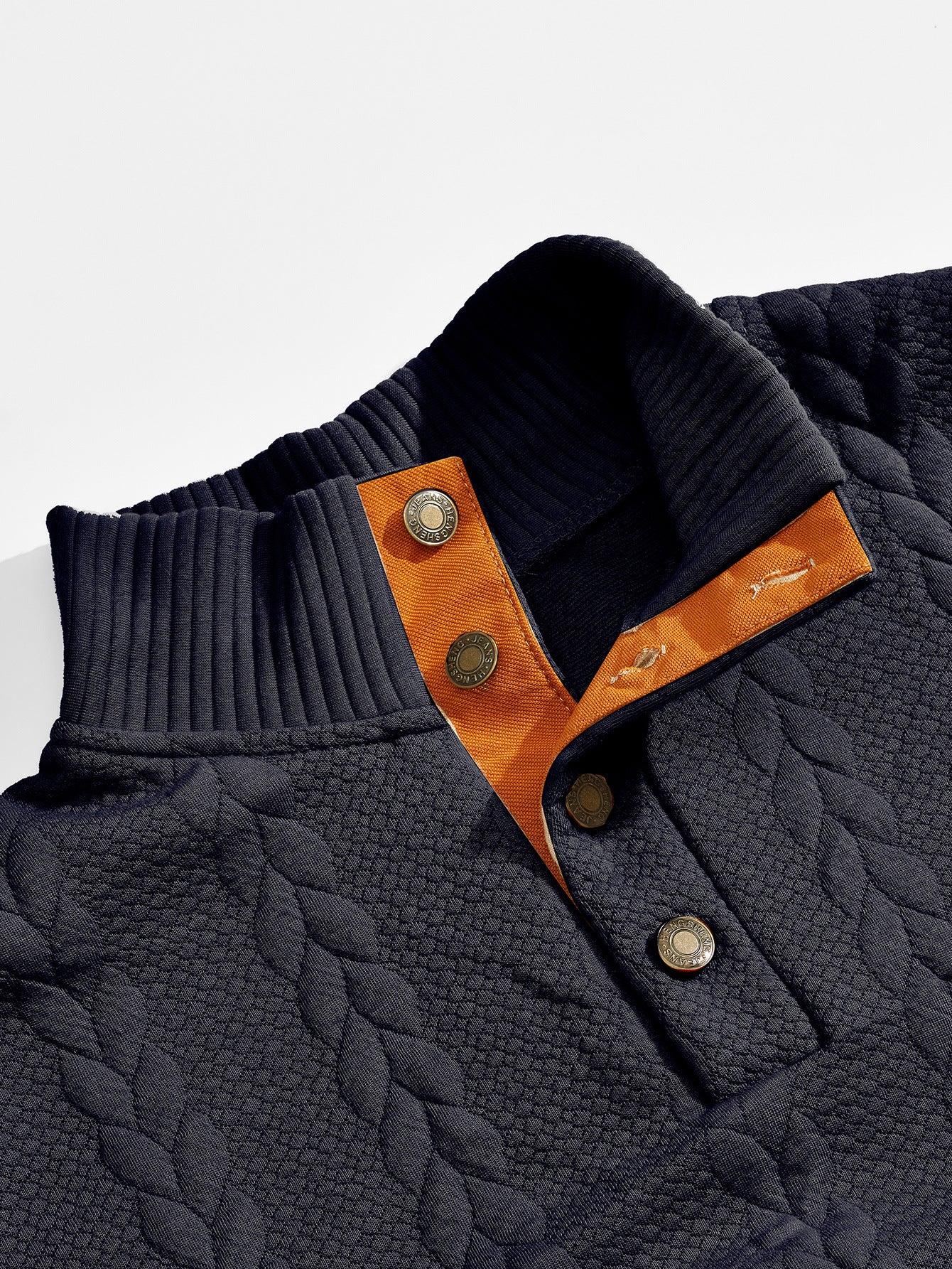 2025 Cross-Border Men's Clothing Amazon Heavyweight Jacquard Men's Sweatshirt Autumn and Winter Slim Fit Stand Collar Long Sleeve Pullover Sweatshirt for Men