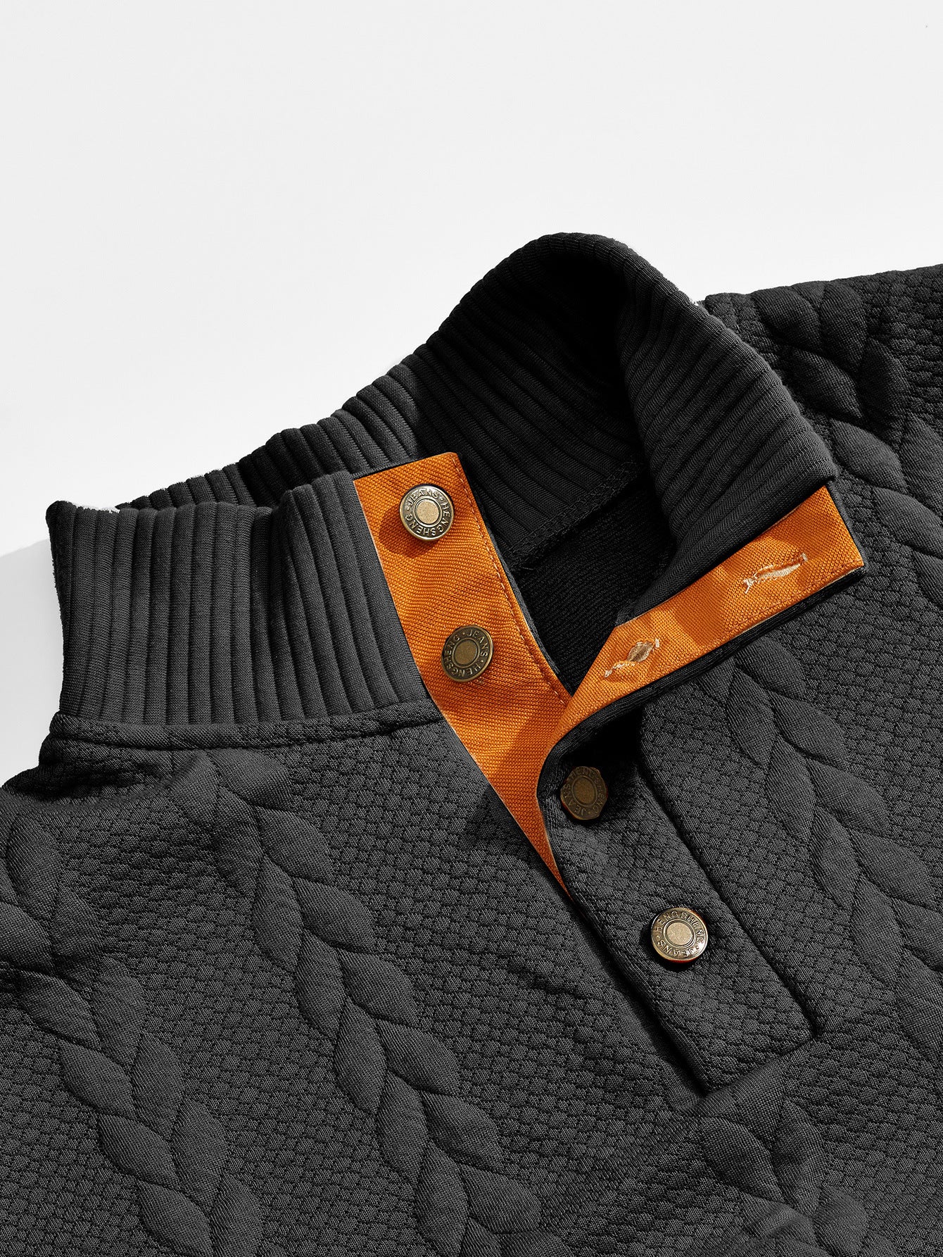 2025 Cross-Border Men's Clothing Amazon Heavyweight Jacquard Men's Sweatshirt Autumn and Winter Slim Fit Stand Collar Long Sleeve Pullover Sweatshirt for Men