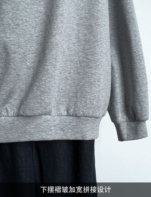 Luxi Relaxed Shoulder Sweatshirt Women's 2025 Autumn New Loose Lazy Style One-Neck Off-Shoulder Top 2809