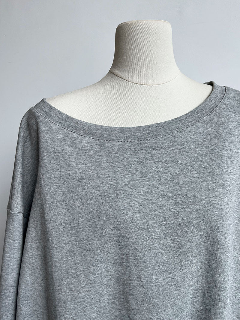 Luxi Relaxed Shoulder Sweatshirt Women's 2025 Autumn New Loose Lazy Style One-Neck Off-Shoulder Top 2809