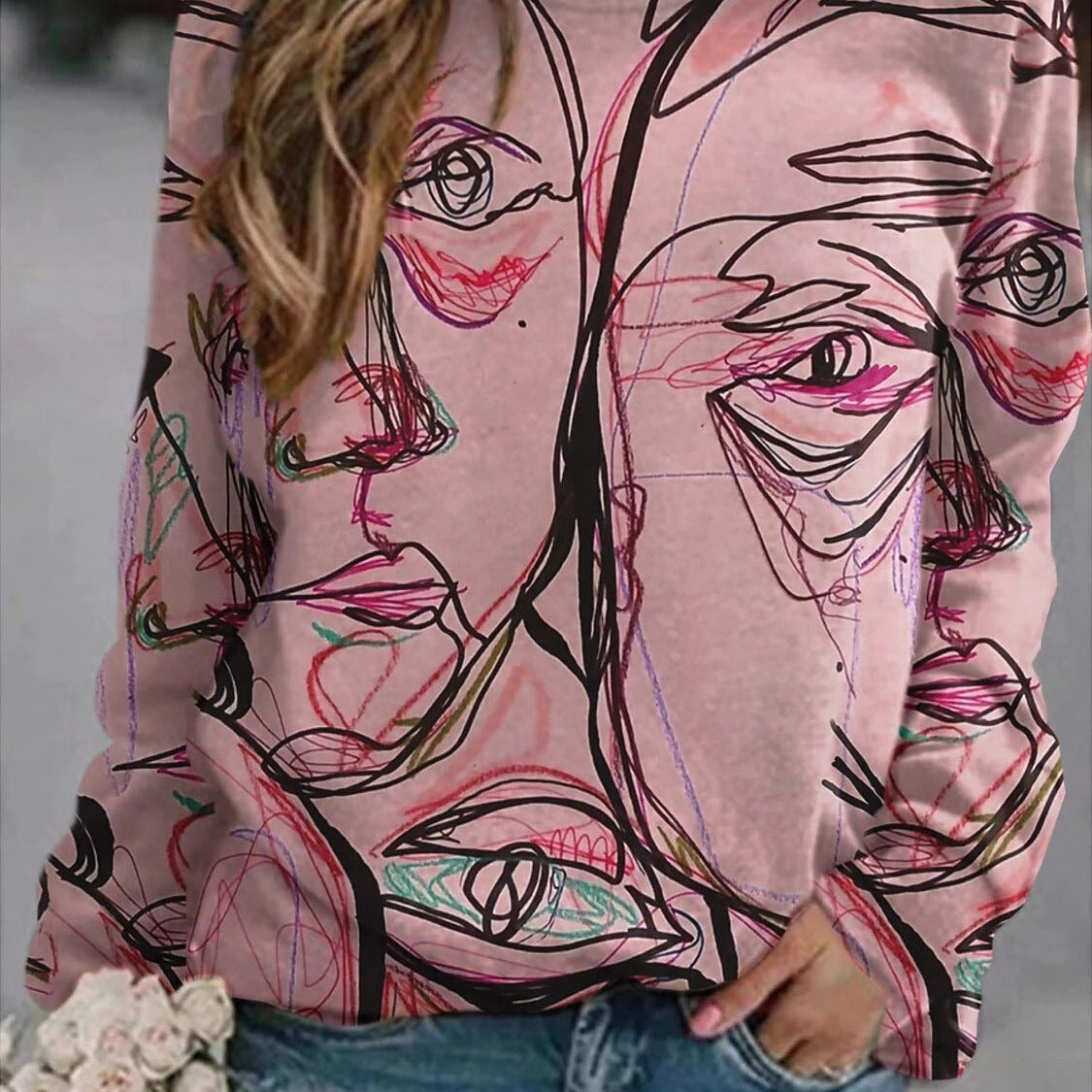 2026 Amazon Aliexpress Wish Cross-Border Hot-Selling Round-Neck Long-Sleeved Women's Sweatshirt
