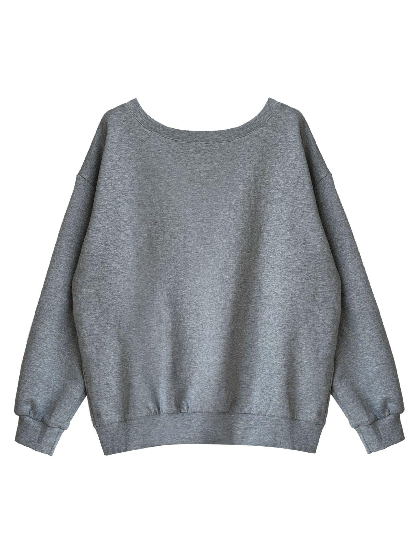 Luxi Relaxed Shoulder Sweatshirt Women's 2025 Autumn New Loose Lazy Style One-Neck Off-Shoulder Top 2809