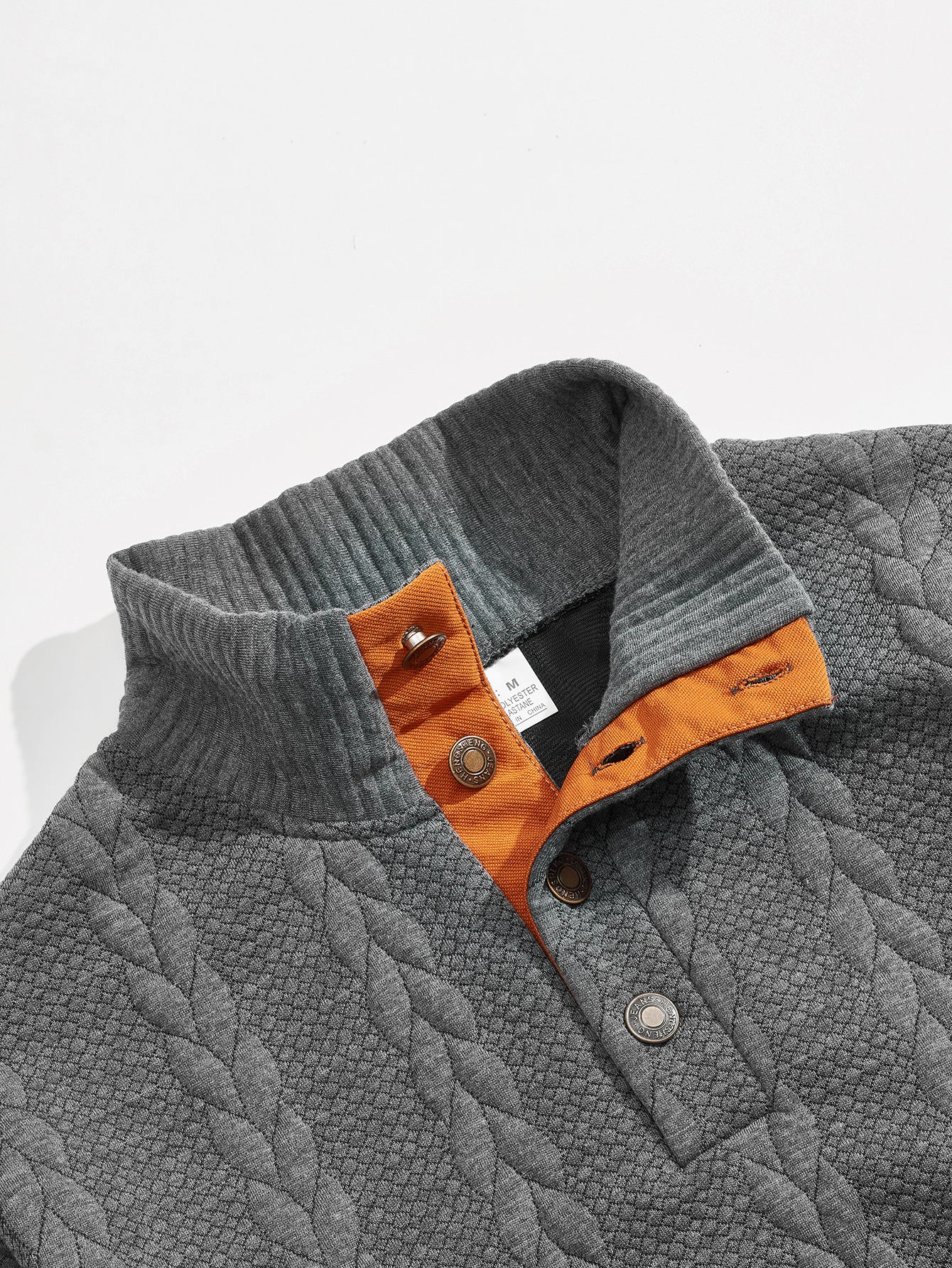 2025 Cross-Border Men's Clothing Amazon Heavyweight Jacquard Men's Sweatshirt Autumn and Winter Slim Fit Stand Collar Long Sleeve Pullover Sweatshirt for Men