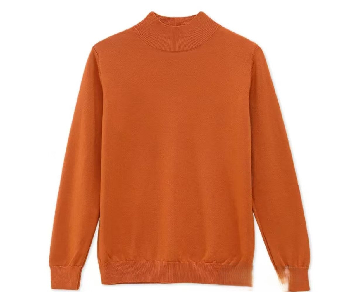 Autumn and Winter New Sweater Women's Half-turtleneck Long-sleeved Women's Top Loose Slimming All-match Sweater Pullover Sweater