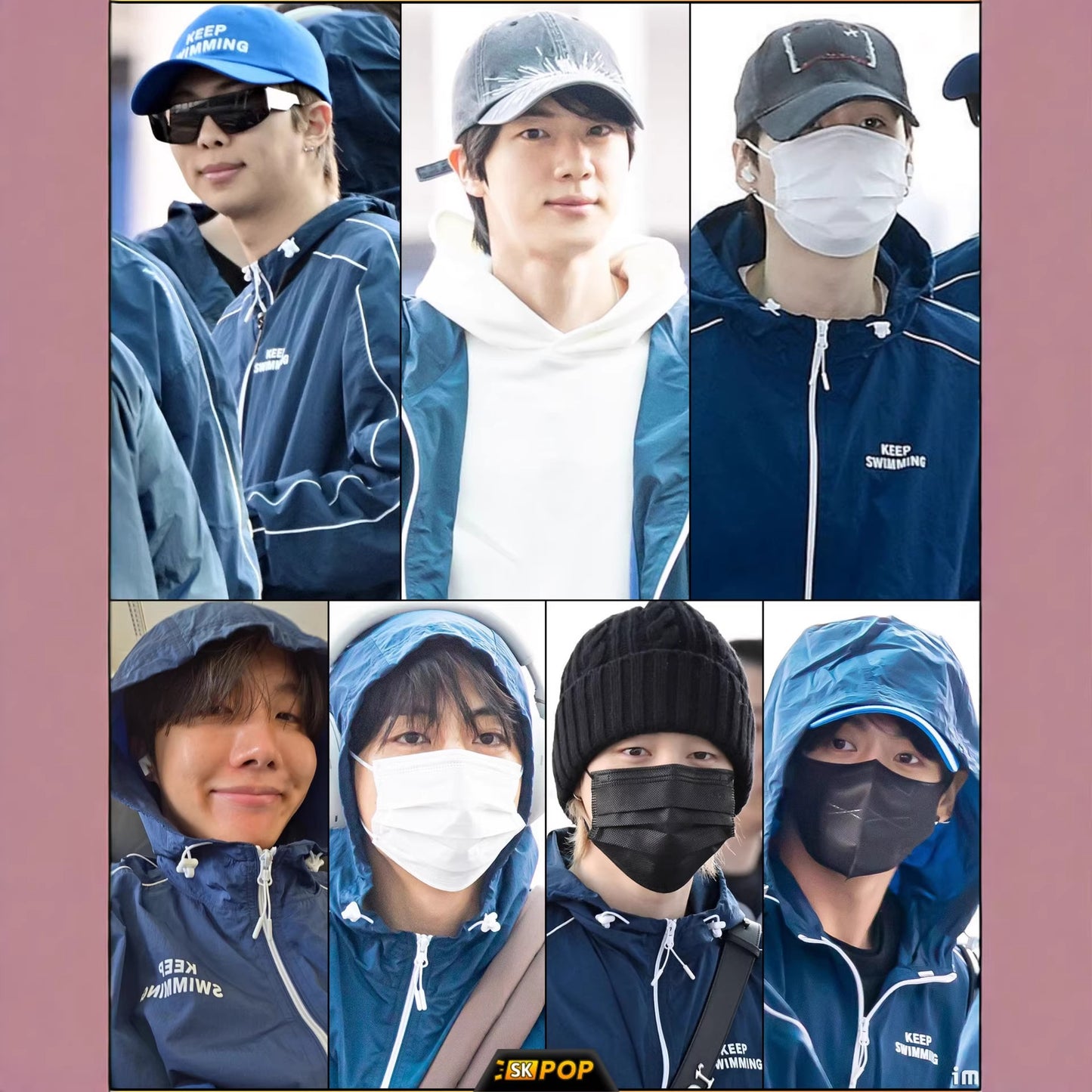 0503 Bts Seven Members Keep Swimming Persist in Swimming On. Windbreaker Jacket by Tian Zhengguo