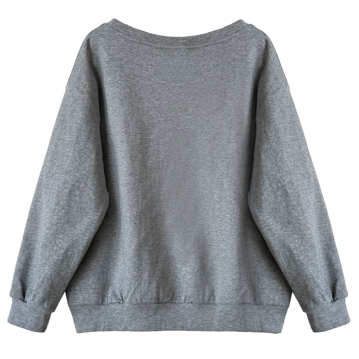 Luxi Relaxed Shoulder Sweatshirt Women's 2025 Autumn New Loose Lazy Style One-Neck Off-Shoulder Top 2809
