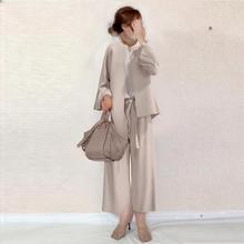 In-Stock Japanese Style 2026 Autumn and Winter New Round-Neck Knitwear Faux Two-Piece Knitted Top