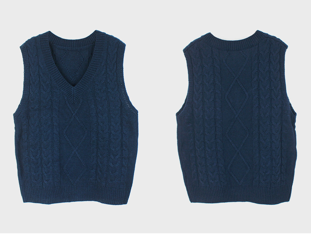 Foreign Trade Cross-border Europe and America Amazon Source Manufacturers Sweater Vest Women's Vest Clip V-neck Sleeveless Twist Sweater
