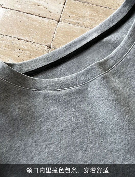 Luxi Relaxed Shoulder Sweatshirt Women's 2025 Autumn New Loose Lazy Style One-Neck Off-Shoulder Top 2809