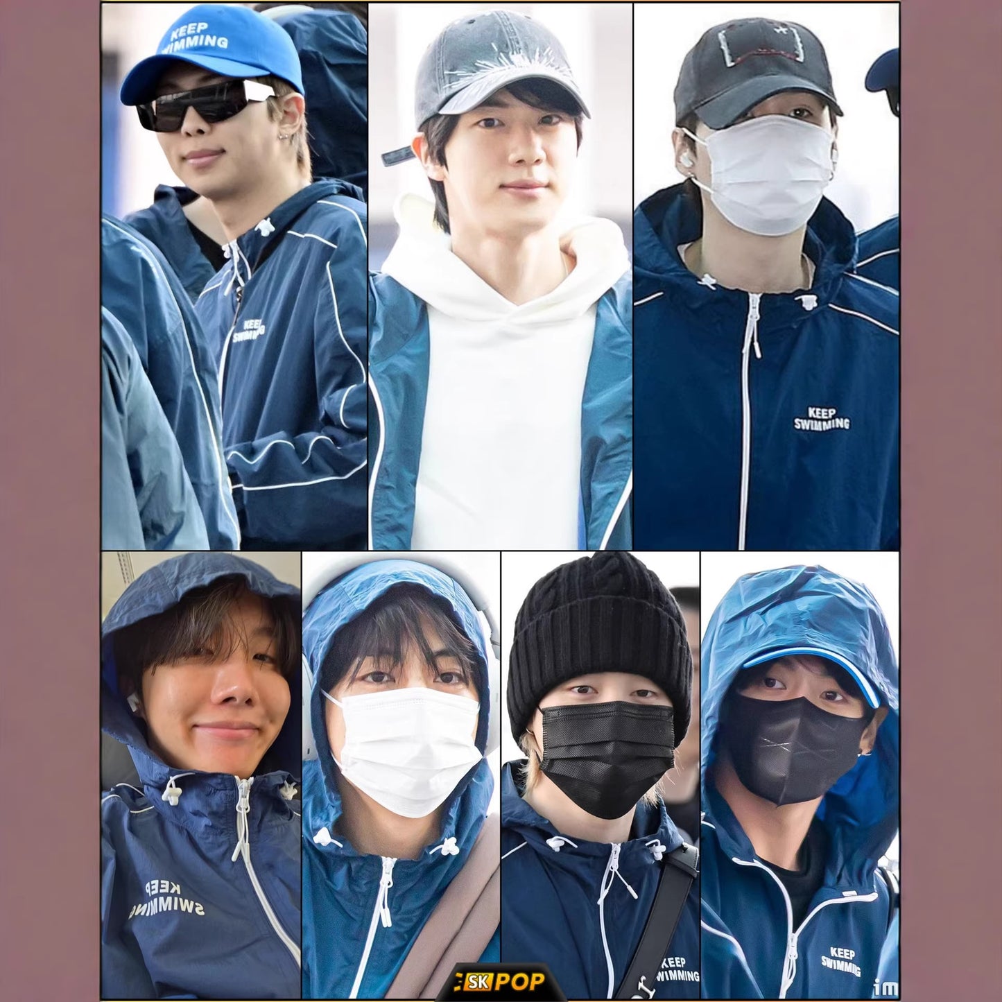 0503 Bts Seven Members Keep Swimming Persist in Swimming On. Windbreaker Jacket by Tian Zhengguo