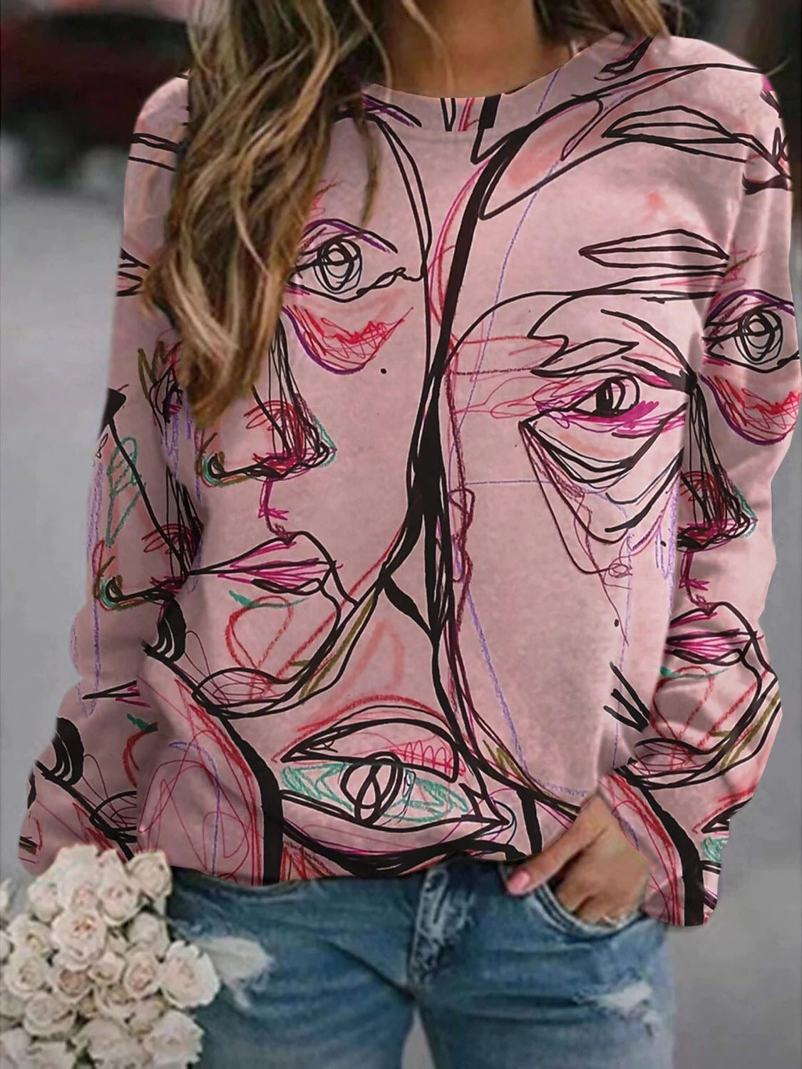2026 Amazon Aliexpress Wish Cross-Border Hot-Selling Round-Neck Long-Sleeved Women's Sweatshirt