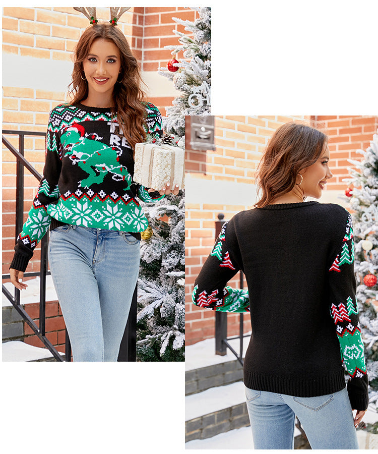 Amazon's Hot-Selling European and American Casual Christmas Snowman Pullover Knitwear 2025 Autumn and Winter Cartoon Alpaca Christmas Knitwear