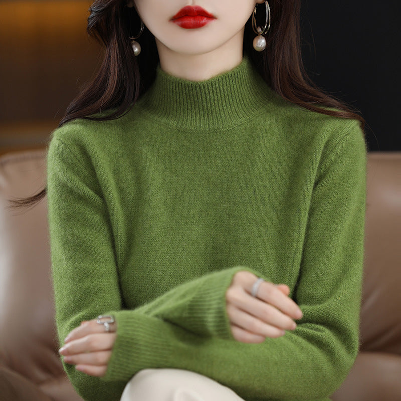 Autumn and Winter New Sweater Women's Half-turtleneck Long-sleeved Women's Top Loose Slimming All-match Sweater Pullover Sweater