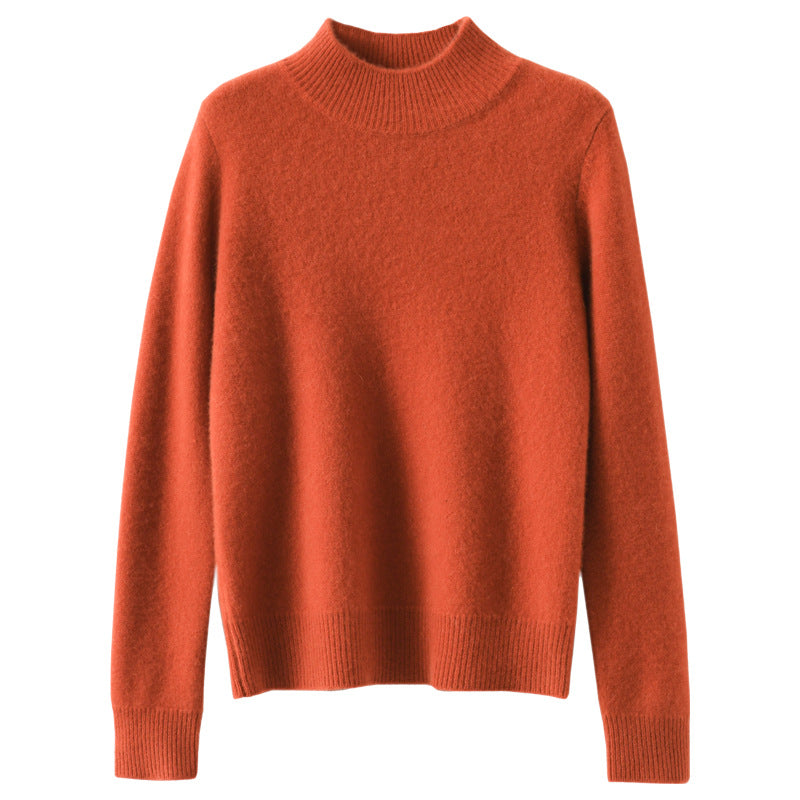 Autumn and Winter New Sweater Women's Half-turtleneck Long-sleeved Women's Top Loose Slimming All-match Sweater Pullover Sweater