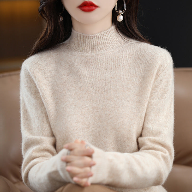 Autumn and Winter New Sweater Women's Half-turtleneck Long-sleeved Women's Top Loose Slimming All-match Sweater Pullover Sweater