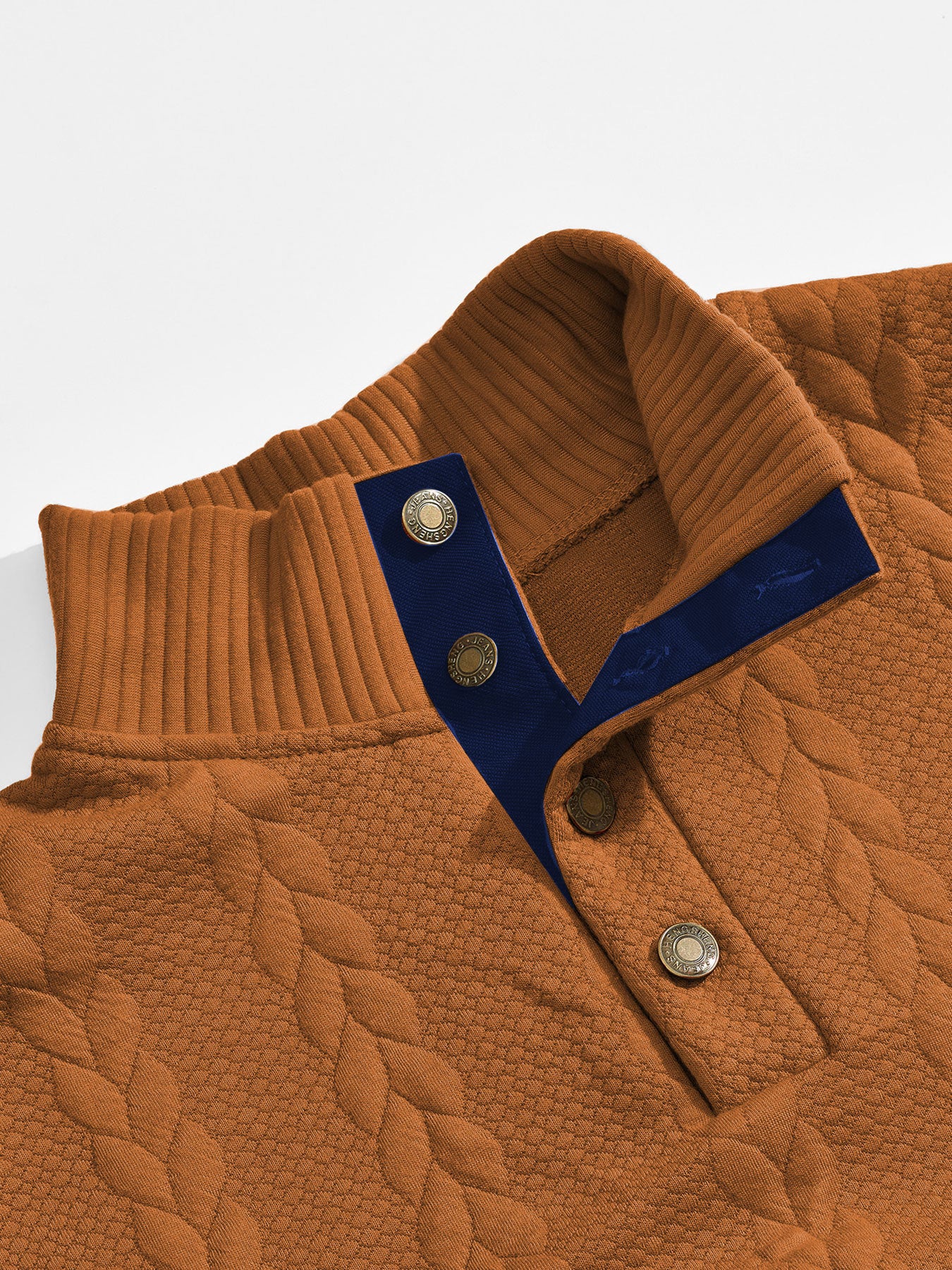 2025 Cross-Border Men's Clothing Amazon Heavyweight Jacquard Men's Sweatshirt Autumn and Winter Slim Fit Stand Collar Long Sleeve Pullover Sweatshirt for Men
