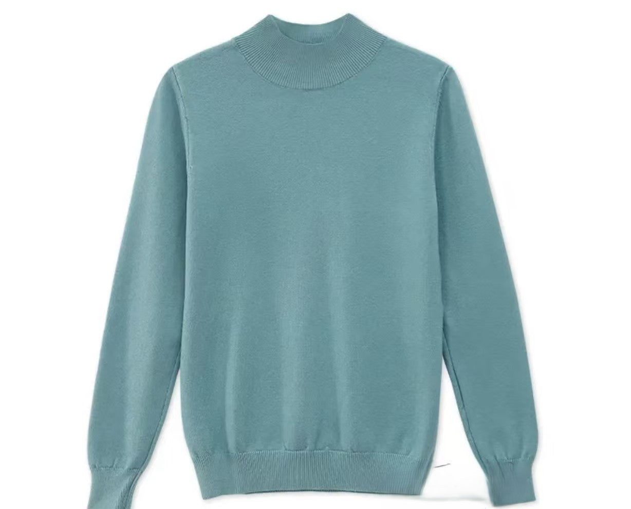 Autumn and Winter New Sweater Women's Half-turtleneck Long-sleeved Women's Top Loose Slimming All-match Sweater Pullover Sweater