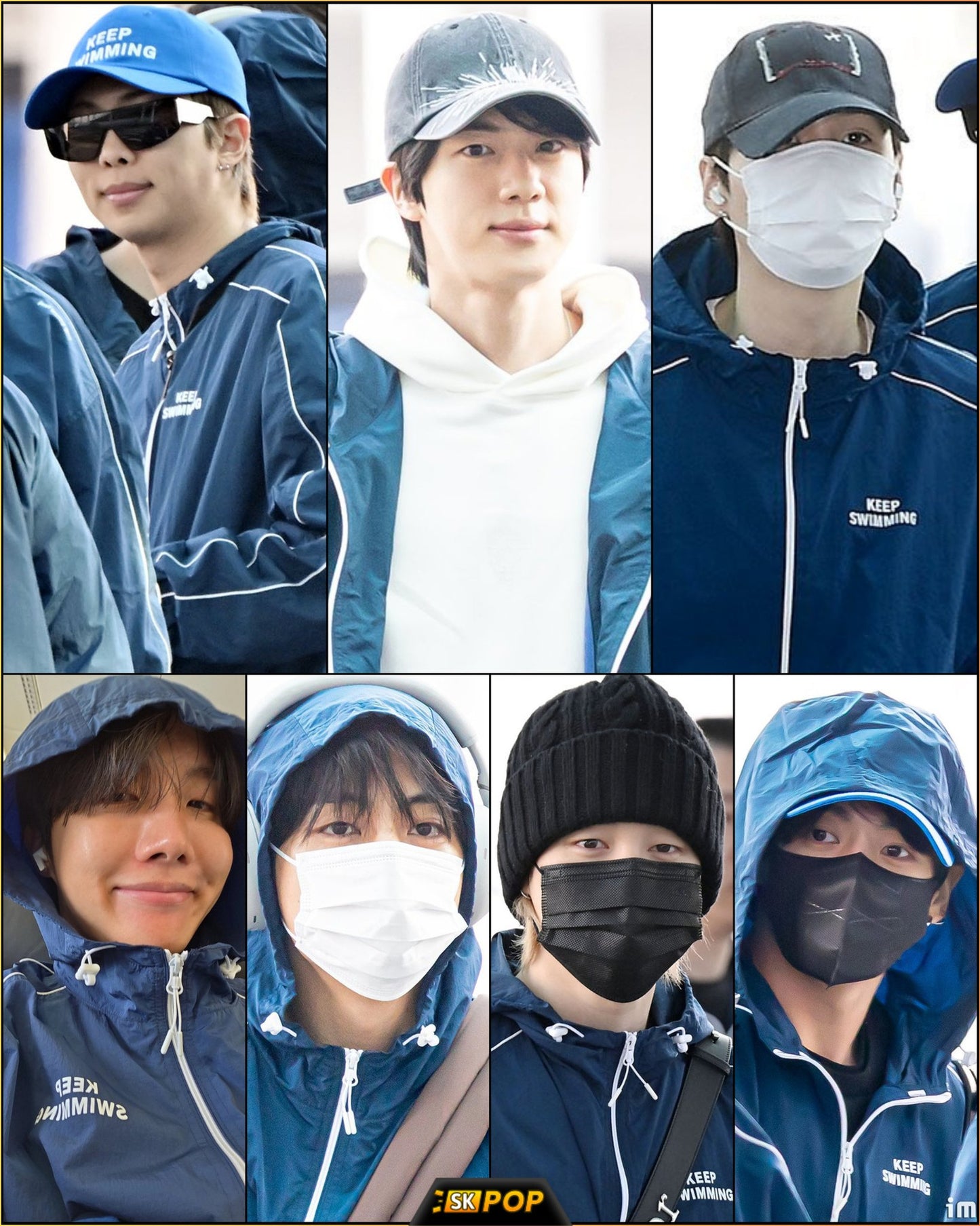 0503 Bts Seven Members Keep Swimming Persist in Swimming On. Windbreaker Jacket by Tian Zhengguo