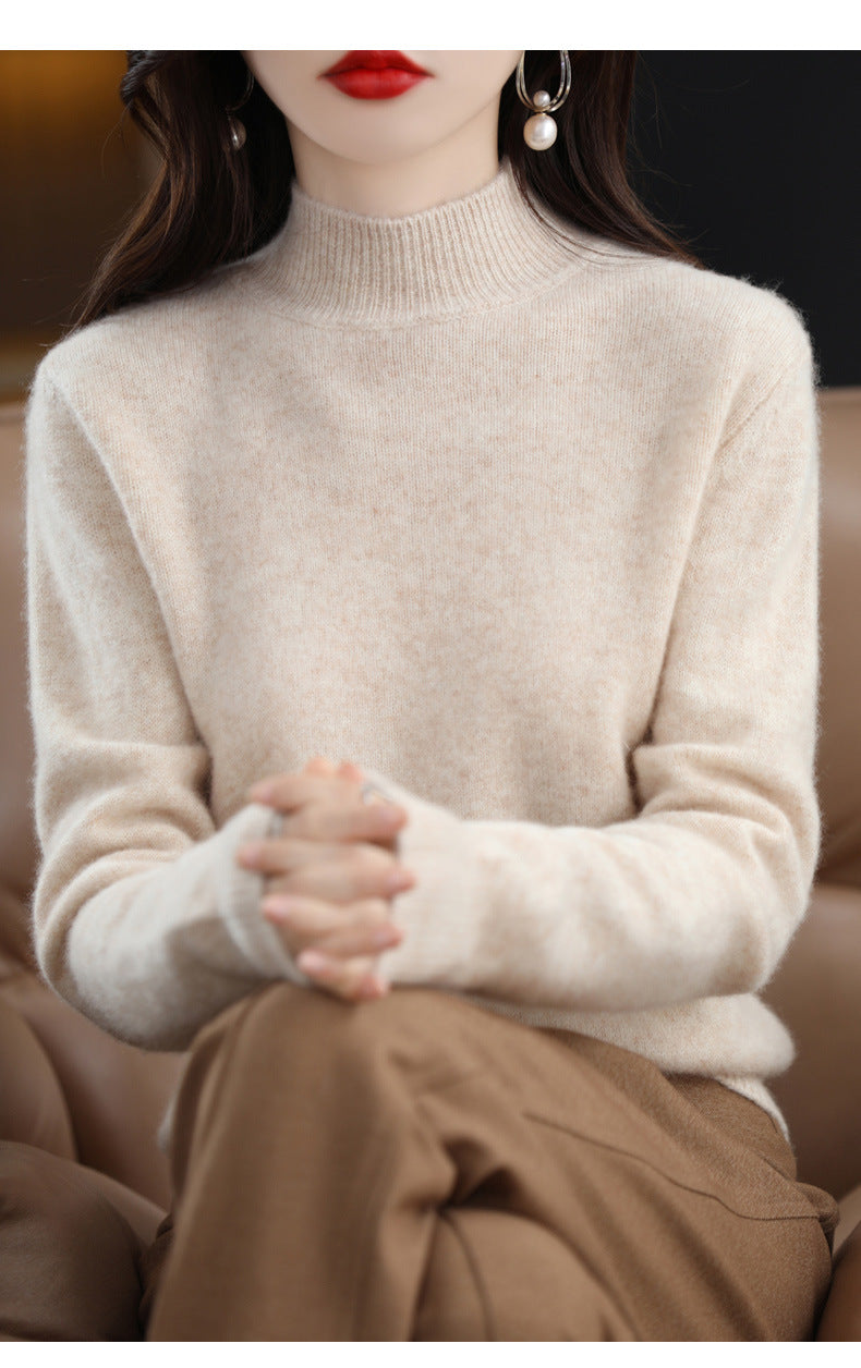 Autumn and Winter New Sweater Women's Half-turtleneck Long-sleeved Women's Top Loose Slimming All-match Sweater Pullover Sweater