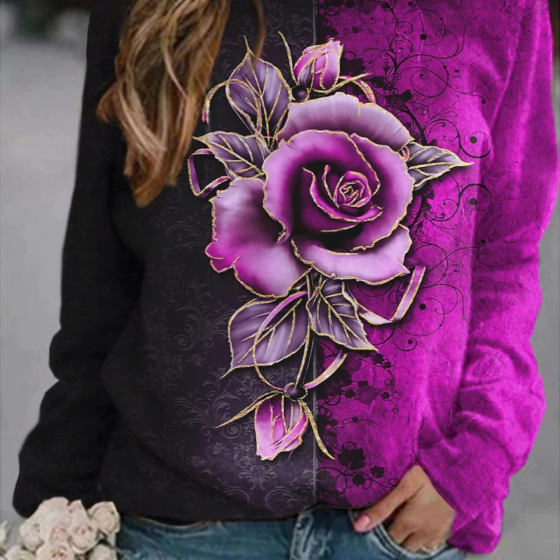 2026 Amazon Aliexpress Wish Cross-Border Hot-Selling Round-Neck Long-Sleeved Women's Sweatshirt