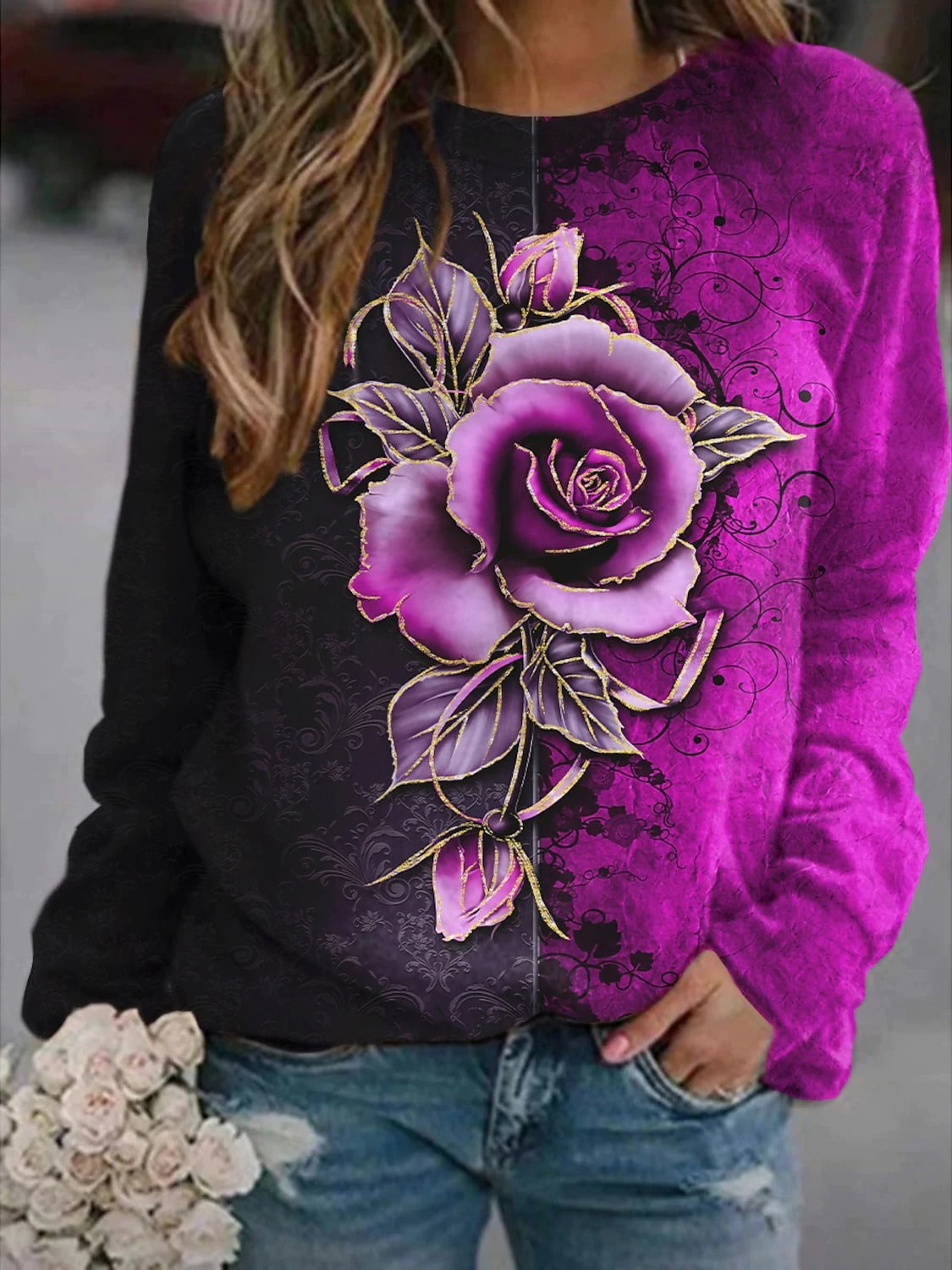 2026 Amazon Aliexpress Wish Cross-Border Hot-Selling Round-Neck Long-Sleeved Women's Sweatshirt