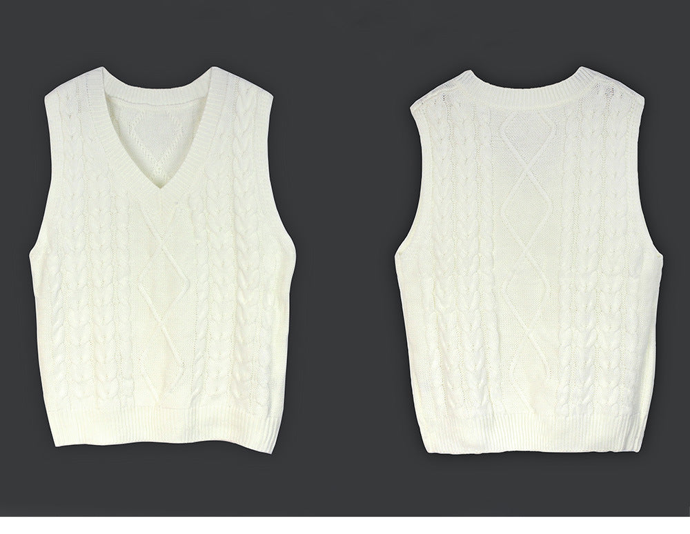 Foreign Trade Cross-border Europe and America Amazon Source Manufacturers Sweater Vest Women's Vest Clip V-neck Sleeveless Twist Sweater