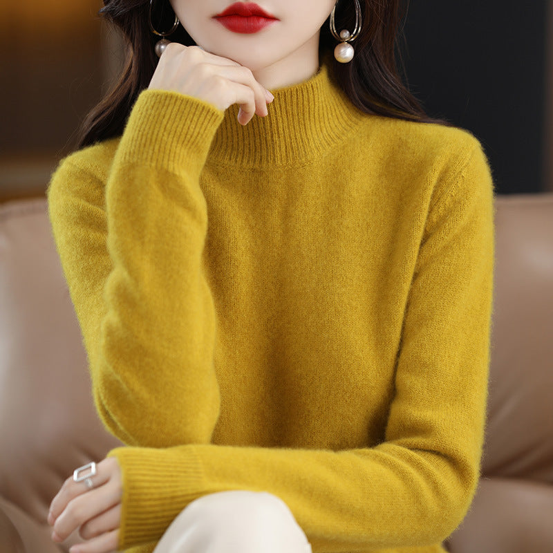 Autumn and Winter New Sweater Women's Half-turtleneck Long-sleeved Women's Top Loose Slimming All-match Sweater Pullover Sweater