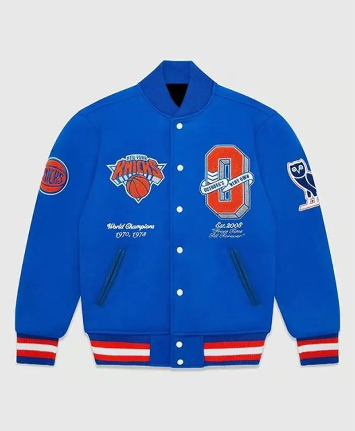 OVO x NBA Knicks Varsity Jacket - Recreated Inspired Edition