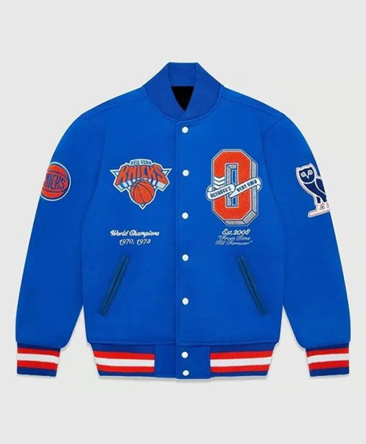 OVO x NBA Knicks Varsity Jacket - Recreated Inspired Edition