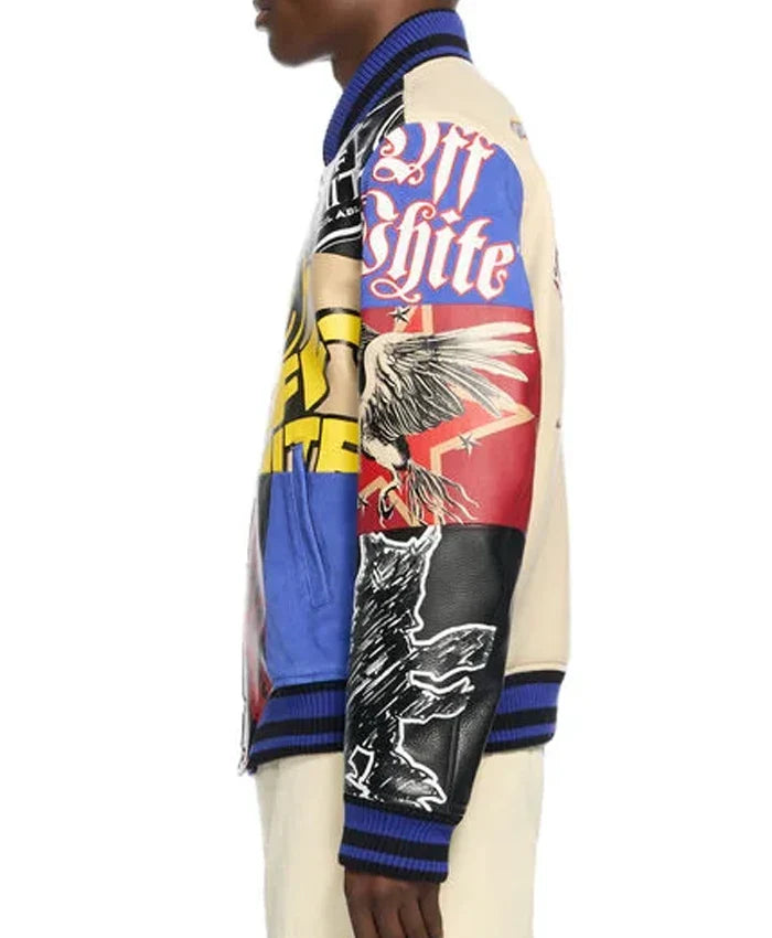 Off White Multipatch Varsity Jacket - Recreated Inspired Edition