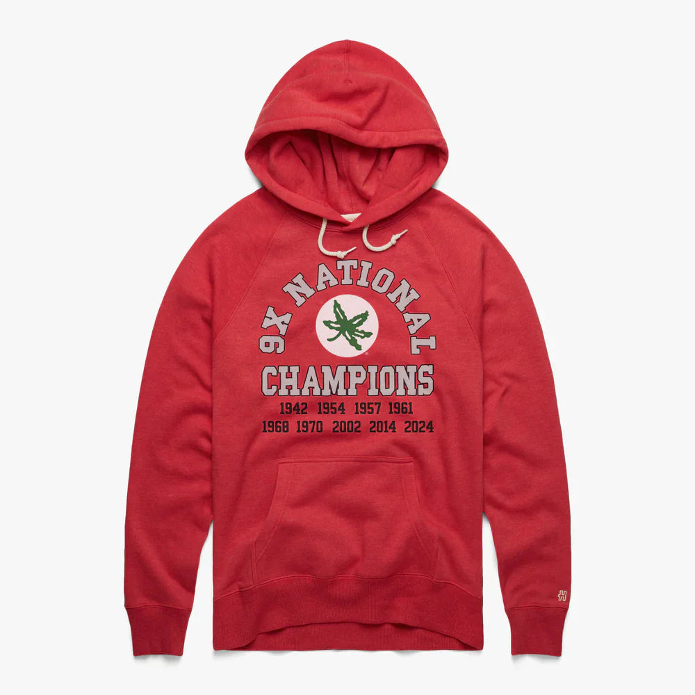 Ohio State 9X National Champions Hoodie - Recreated Inspired Edition