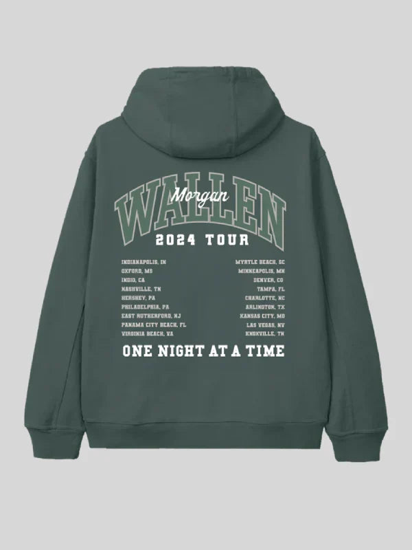 Morgan Wallen One Night At A Time Green Tour Hoodie - Recreated Inspired Edition