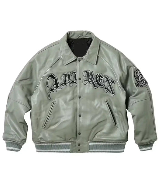 Palace x Avirex Grey Varsity Jacket - Recreated Inspired Edition