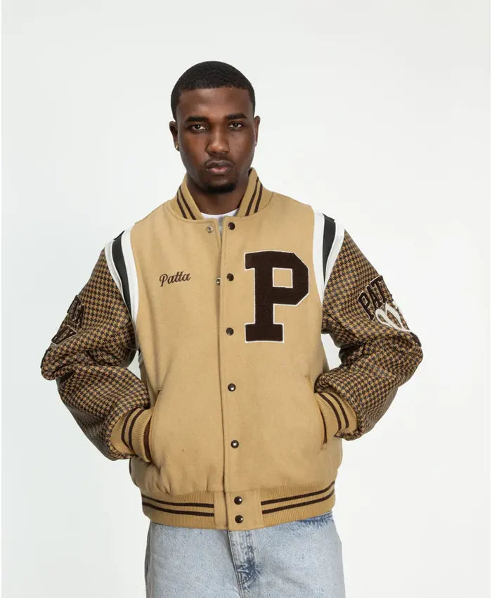 Patta Athletic Houndstooth Varsity Jacket - Recreated Inspired Edition