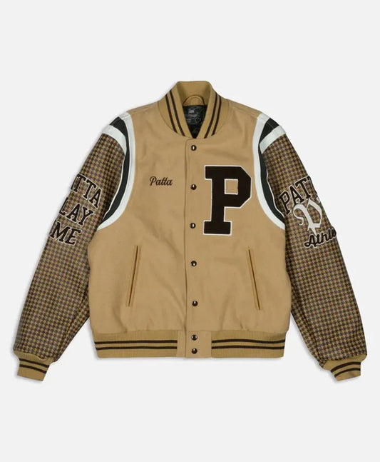 Patta Athletic Houndstooth Varsity Jacket - Recreated Inspired Edition