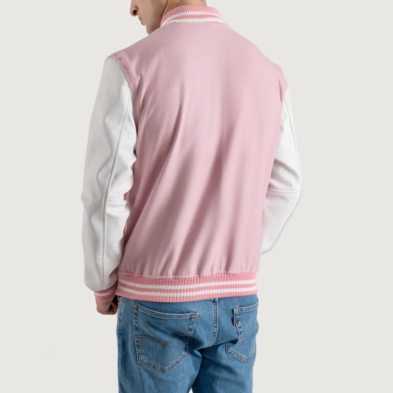Pink and White Varsity Letterman Jacket - Recreated Inspired Edition
