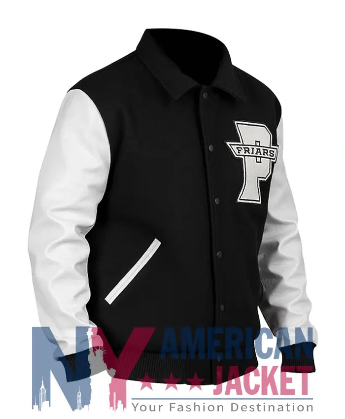 Providence College Friars 90s Black And White Varsity Jacket - Recreated Inspired Edition