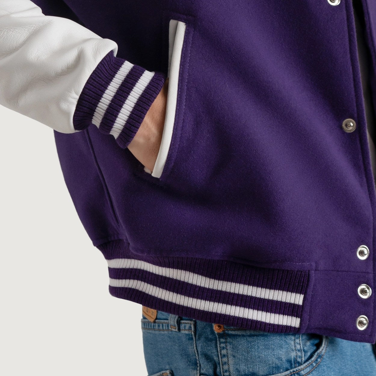Purple and White Varsity Letterman Jacket - Recreated Inspired Edition