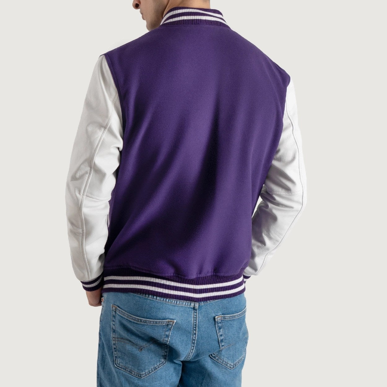 Purple and White Varsity Letterman Jacket - Recreated Inspired Edition