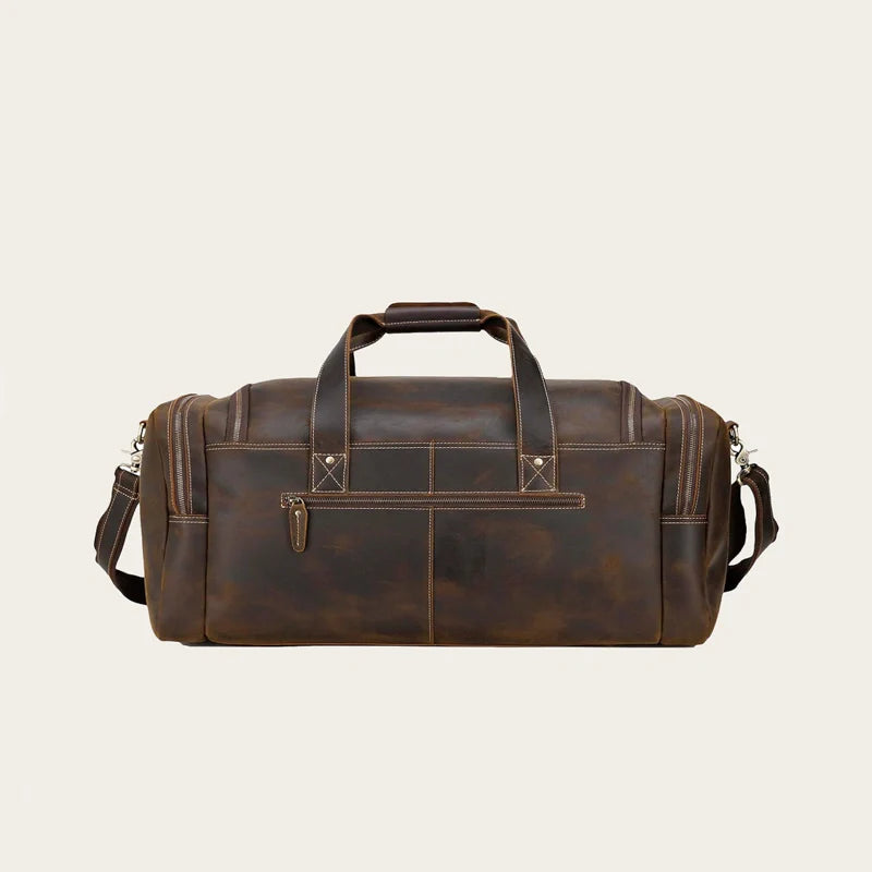 Real Leather Big Brown Duffle Bag