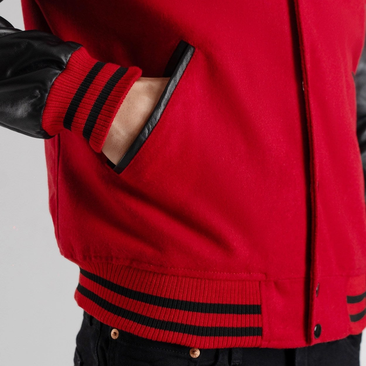 Red and Black Varsity Letterman Jacket - Recreated Inspired Edition
