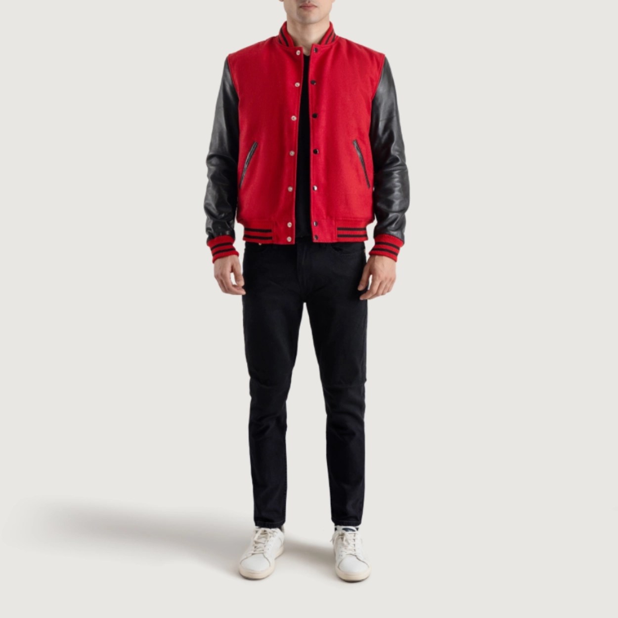 Red and Black Varsity Letterman Jacket - Recreated Inspired Edition